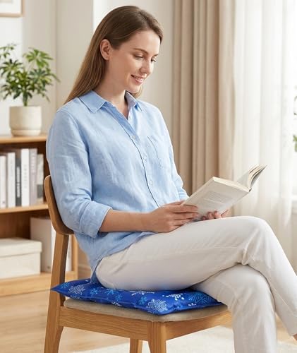 Image of Gel Cushion Seat For Chair, Cooling Water Pad For Office Chair And Car Seat, Long Lasting Comfort For Extended Sitting, Helps Manage Back Discomfort, Convenient Portable Design(Blue) 45cm*45cm