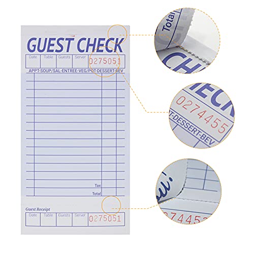 Carnet de commande serveuse restaurant bloc-notes de 15 lignes 24 pces