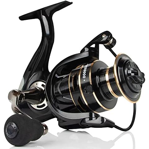 HPLIFE Spinning Reel, Ultra Smooth Powerful Fishing Reel Left Right Exchange Handle, 5.5:1 High Speed, 35 LB Max Drag Heavy Duty Big Game Fishing Cover