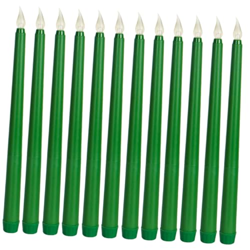 Velas LED verdes sin llama para decoración de cumpleaños y fiestas en terrazas pack de 12