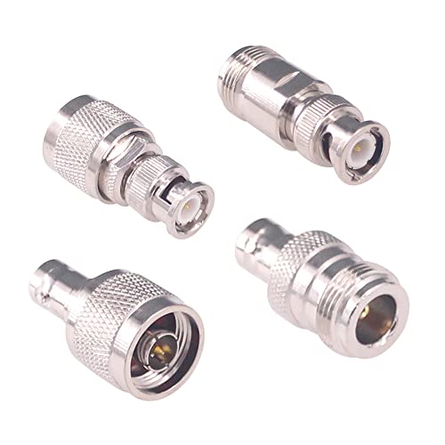 4 adaptadores coaxiales RF N a BNC macho/hembra kit miniatura 1