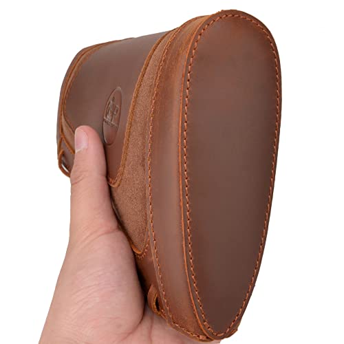Leather Rifles Ammo Pouch, Gun Buttstock With Recoil Pad For .308 .30-30 .30-06 .45-70 .357 Shell Holder (Brown For .22Lr 17Hmr 22Mag) #TOP1