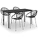 vidaXL Gartenmöbel Set 5-TLG. Stapelbar Sitzgruppe Gartengarnitur Gartenset Sitzgarnitur Stühle Tisch Gartentisch PVC Rattan Schwarz