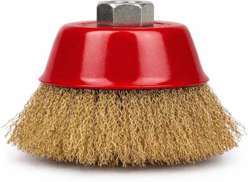 Saçaklı Çanak Tel Fırça; Pirinç Telli, 65 mm, Taşlama Makinesi için