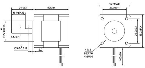 Stepperonline High Torque Nema 14 Stepper Motors 1.5A 56.7Oz-In/40Ncm 4 Leads 3D Printer #TOP6