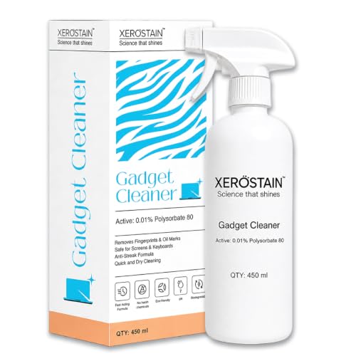 Image of Premium Gadget Cleaning Spray Kit with Microfibre Cloth and 5-in-1 Brush (450 ml) | Effective for Camera, Binocular, Laptop, TV, Monitor, Tablet, Smartphone etc. (450 ML)