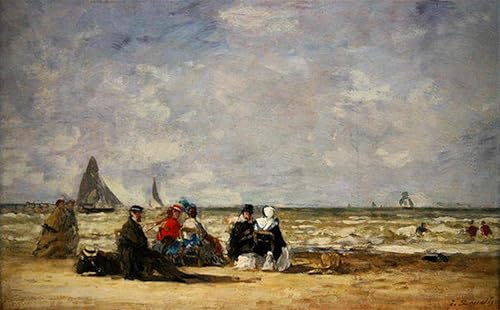 Pintura al óleo clásica de Eugene Boudin, lienzo decorativo moderno de alta calidad de 60x90cm