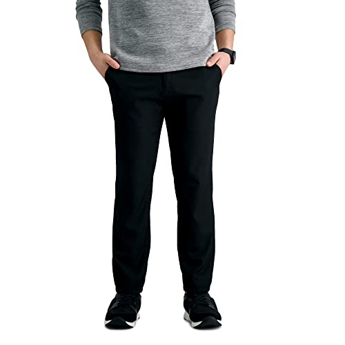 Haggar Men's The Active Series Straight Fit Pant, Black, 32Wx30L