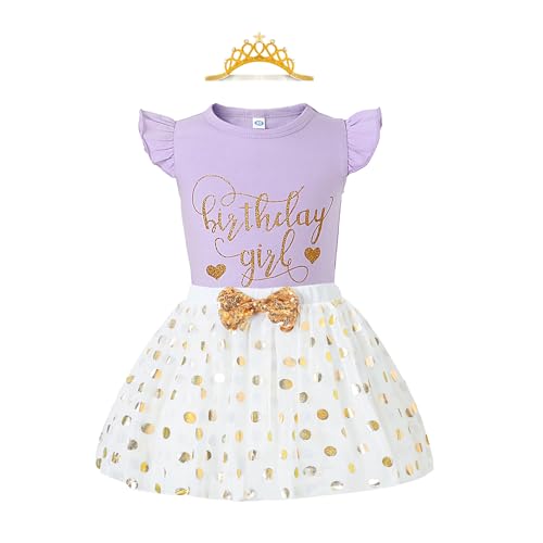 Image of LYSMuch Girls Birthday Outfit Birthday Girls Shirt Princess Tutu Tulle Skirt