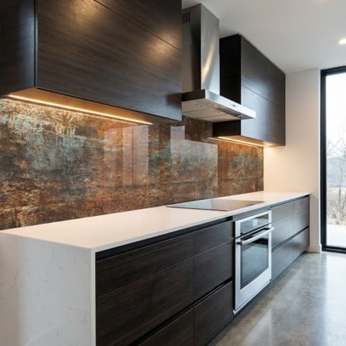 Protector para Cocina de Vidrio Templado, Salpicadera de Pared Rectangular Colorida con Montaje de Silicona y Cinta Doble miniatura 5