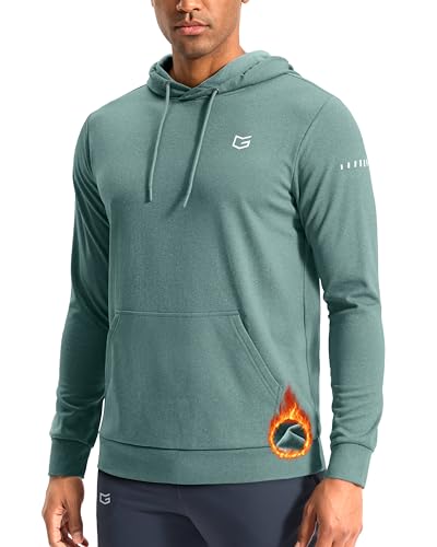 G Gradual Men's Fleece Hoodie Long Sleeve Athletic Workout Shirts(Beryl Green Heather,S) - image 1