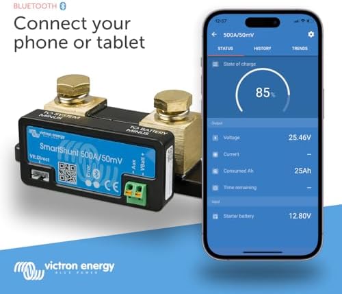 Victron Energy SmartShunt 500 A czujnik baterii bez wyświetlacza Bluetooth SHU050150050