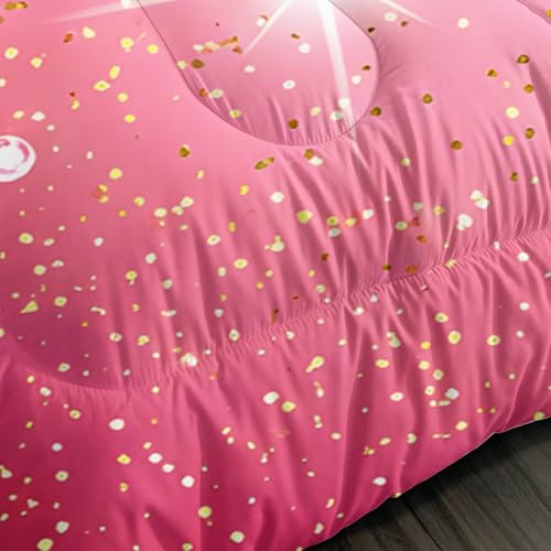 Image of AILONEN Aesthetic Bowknot Comforter Queen 3-Piece Elegant Glittery Bedding Ultra Soft Down Alternative Master Bedroom Decor Vibrant Pastel Starry Quilt Includes 2 Cases