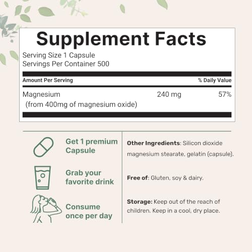 Micro Ingredients Magnesium Oxide 400mg Capsules
