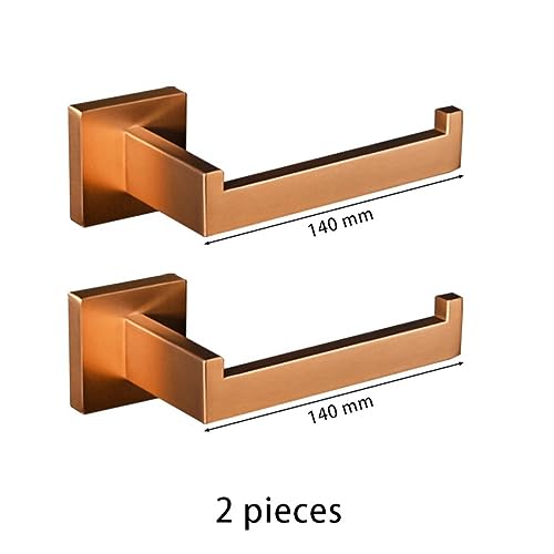 Porte-serviettes 60 cm or rose brossé kit accessoires carrés inox - 2