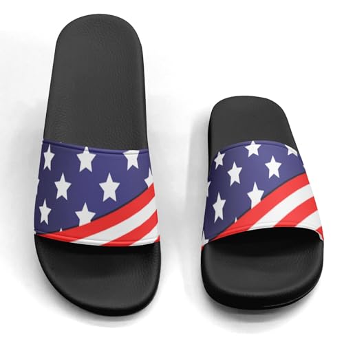 Pitovozu Usa Flags Slippers for Women Men Comfotable Sandals Non Slip Home Bedroom Pool Shower Outdoor Slide Slippers Footwear Gift4