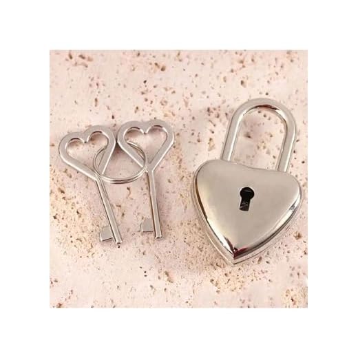 Heart Shape Padlock and Key Set,Zinc Alloy Suitcase Anti-Theft Lock for Luggage,Jewelry Box or Gym Locker,Mini Decorative Lock with Working Keys for Valentine's Day