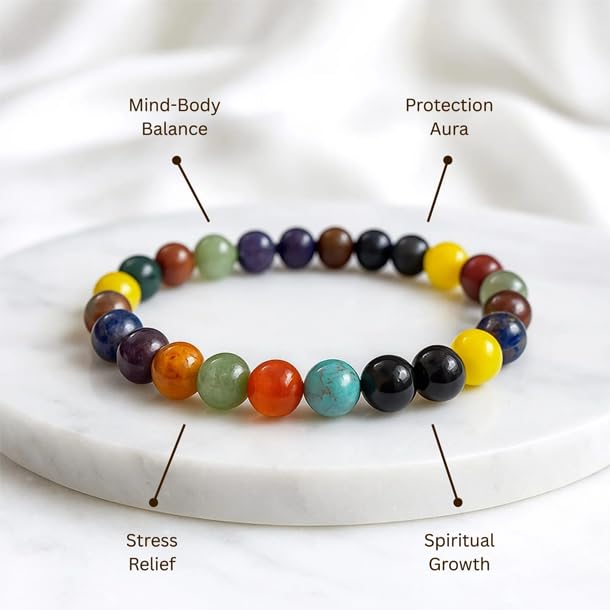 Image of Stone Bracelet for Men & Women | Natural Crystal for Wealth | Protection | Confidence & Success | Adjustable Healing Bracelet for Meditation | Reiki & Spiritual Energy