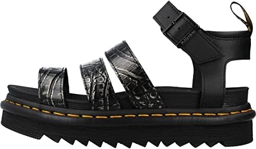 Dr. Martens Women's Blaire Embossed Leather, Black/White, 8 | Image 1