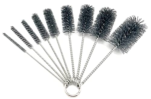 Pipe Cleaning Brush Set Abrasive Filament, 9 Piece Variety Pack for Removal of Rust, Corrosion, Paint