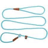 YUCFOREN 6ft Cotton Slip Lead Dog Leash for Small Dogs, Super Soft Puppy Training Leash, 1/4' Lightweight Braided Pet Leashes for S, Xs Breeds Blue