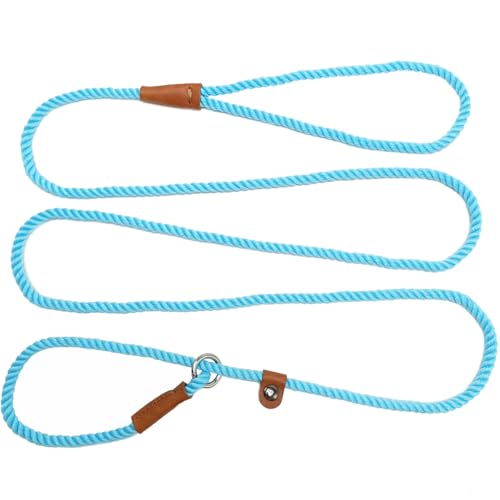 YUCFOREN 6ft Cotton Dog Leash for Small & Puppy Blue
