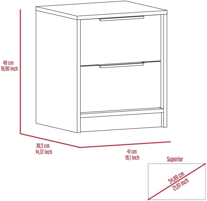 Miniatura 8 de Mesitas de noche TUHOME Kaia de madera de ingeniería en color blanco