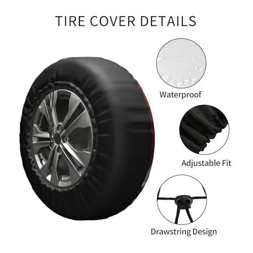 Image of Dirt Bike Racing Motocross Race American Flag Spare Tire Cover Weatherproof Wheel Protectors Dust-Proof Sun Protection Wheel Tire Covers Universal Fit for Truck SUV RV Camper Trailer 14 inch