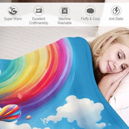 Couverture flannel arc-en-ciel douce 130x180cm lavable
