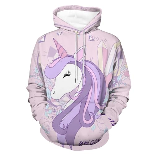 Hoodie licorne violette contre le froid sweat chaud homme femme taille S