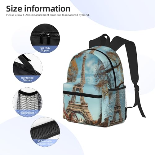 Sac à dos informatique noir Tour Eiffel avec compartiment ordinateur portable protégé - 5