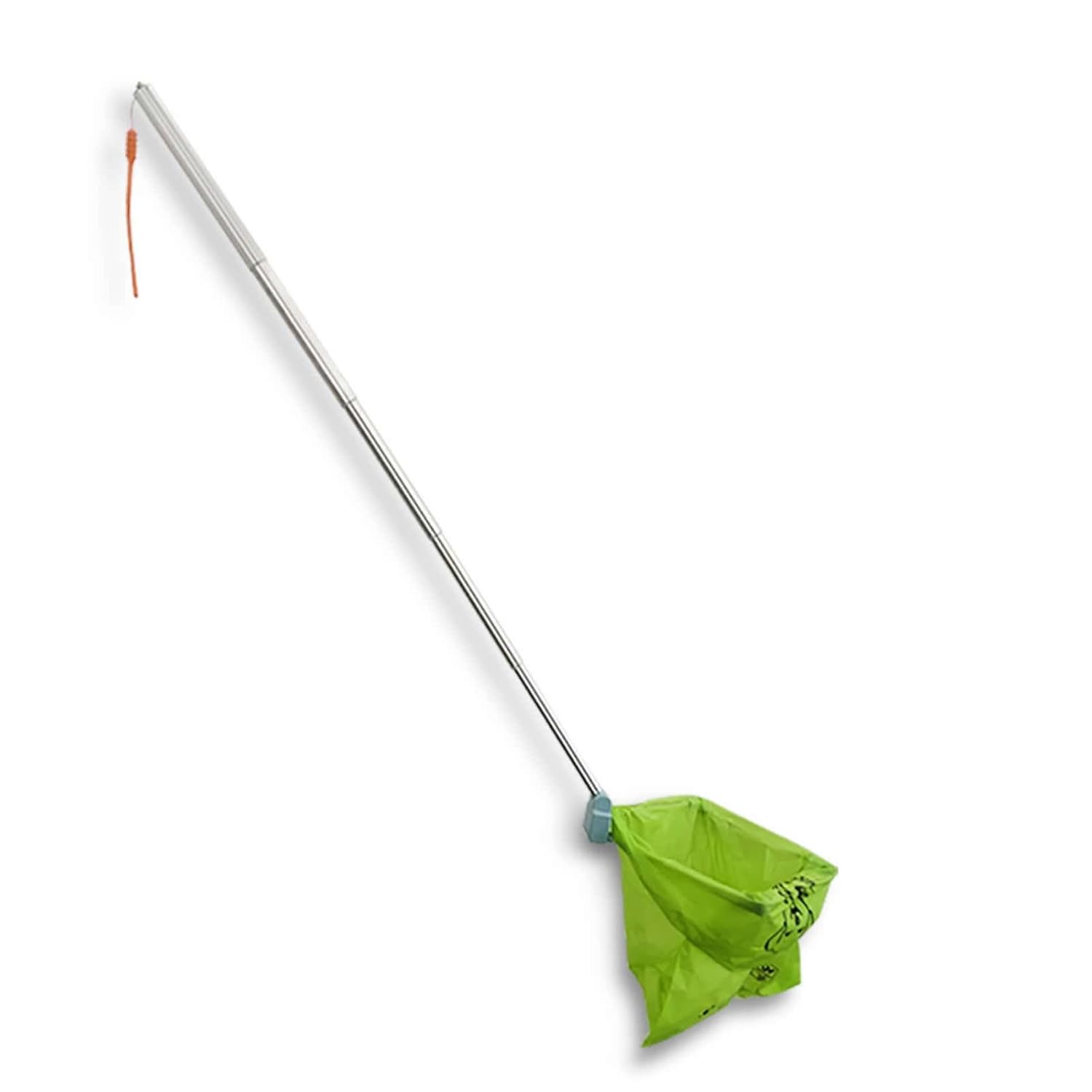 Telescopic Pet Waste Pooper Scooper, Green Bag, Aluminum Alloy Frame, 21cm Wide Mouth, Adjustable Handle, Leak-Proof Design
