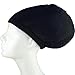 Shoe String King SSK Rasta Knit Tam Hat Dreadlock Cap (Large Round Solid Black, Brimless)
