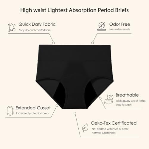 Image of Period Underwear for Women 3 Layers Breathable Menstrual Period Panties