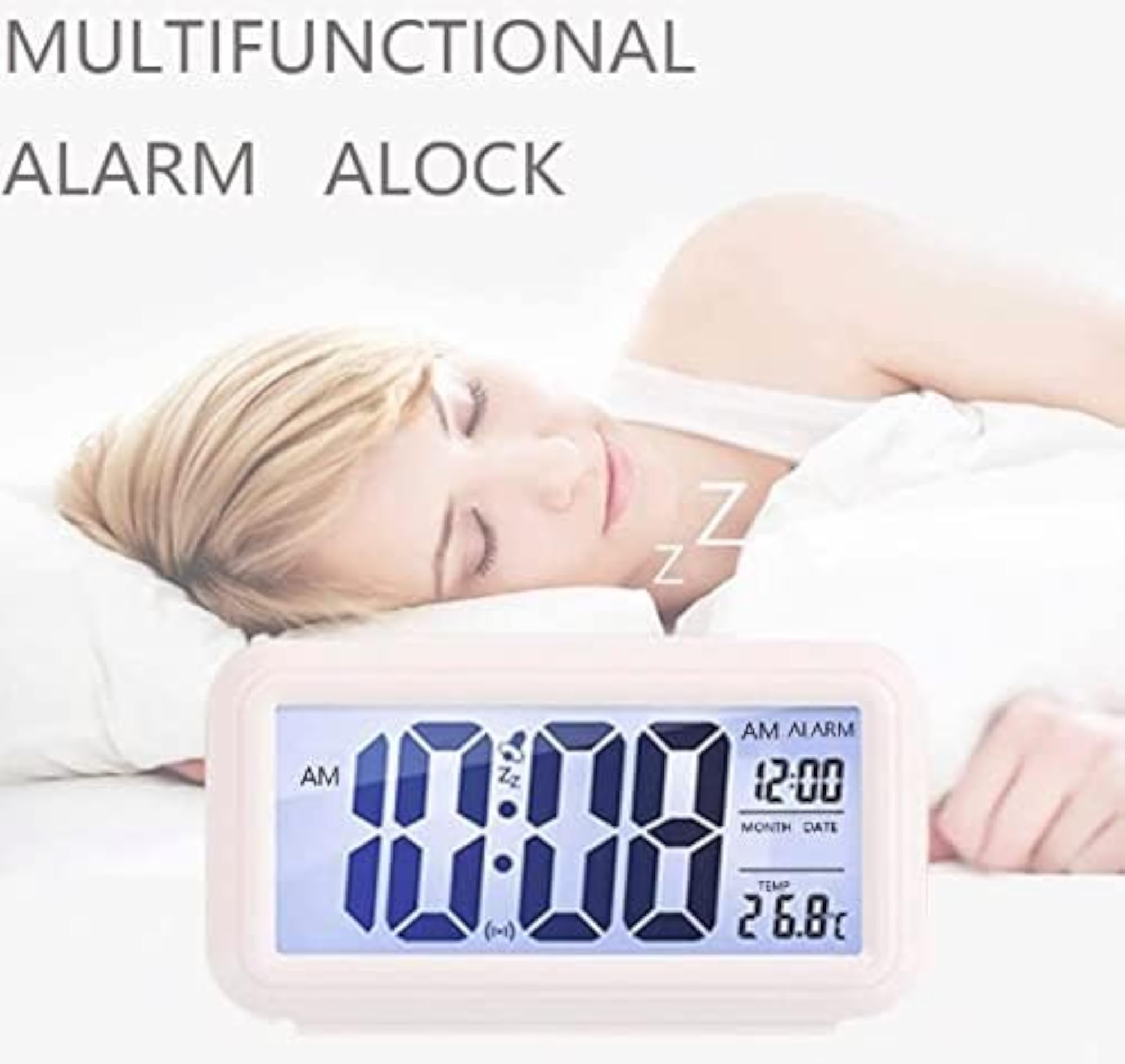 Digital Alarm Clock LED Display with Temperature