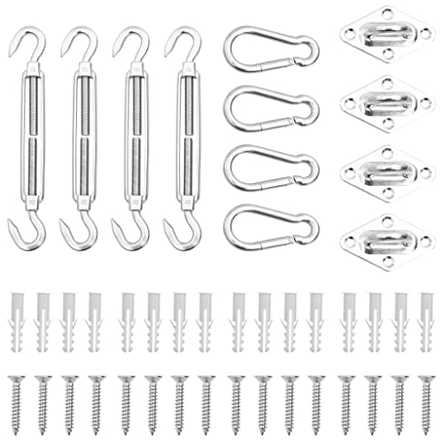 SKM 12 Piece Sunshade Sail Accessory Set Stainless Steel (Weight-2KG)