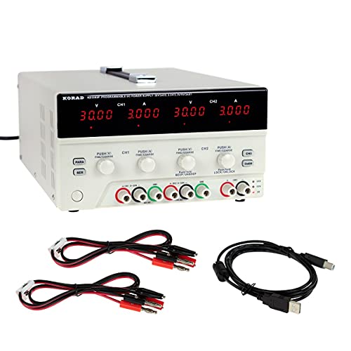 KORAD KD3303P - Programmable Precision Variable Adjustable 30V, 3A DC Triple Power Supply