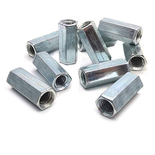 Écrous hexagonaux M10 x 1,5 x 50 mm zingués - Visserie industrielle pour fixation de charpente