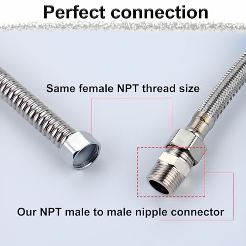 Feyadaper 1 Inch Male X 1 Inch Male Hex Nipple Pipe Fittings, 304 Stainless Steel 1 Inch Npt Male Threaded Pipe Adapter Fittings Equal Nipples Connectors thumb #5