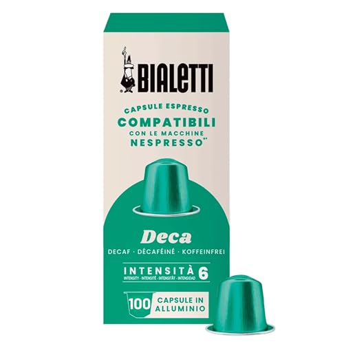 Bialetti Café Cápsulas compatibles con Nespresso® - Descafeinado - 100 Cápsulas