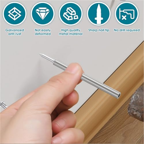 100 Clavos de Cabeza Doble para Rodapié Sin Costura para Madera Maciza miniatura 3