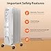 Aigostar 1500W Oil Heater 7-Fin Safe Heat, 3 Heat Setting Space Heater Adjustable Thermostat, Overheat & Tip-Over Protection, Heat Up 250 Square Feet, Quiet Oil Filled Radiator Heater for Indoor Use