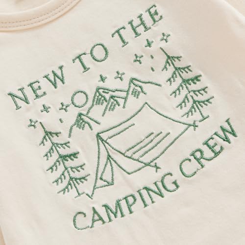 Newborn Baby Fall Clothes New To The Camping Crew Outfit Long Sleeve Romper Pants Set Infant Boy Girl 3pcs4