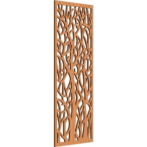 Odessa Decorative Pierced Fretwork Wood Wall Panels, 13 3/8"W x 34 3/8"H x 3/8"T, Cherry