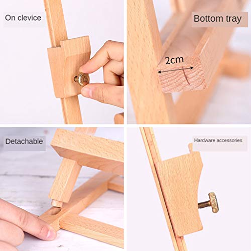 Baoblaze Artista De Pé De Madeira De Faia Cavalete Ajustável Arte Pintura Titular H-frame