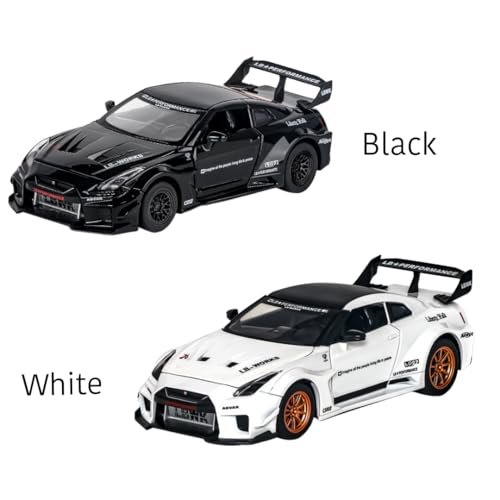 Image of Nissaan Skyline GTR-SCR2 R34 Model Car with Box, Zinc Alloy Pull Back Toy car with Sound and Light for Kids Boy Girl Gift [Colors as Per Stock] (Nissaan Skyline GTR-R34)