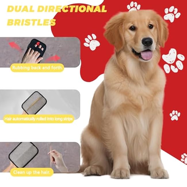 Pet Hair Removal Glove,Reusable Electrostatic Pet Hair Remover,Upgrade Efficient Pet Grooming Gloves for Hair Remover for Cats & Dogs-Y231ZryT