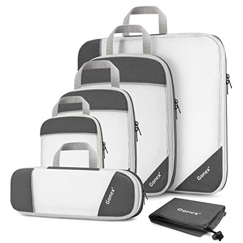 Gonex Sacs à bagages robustes et durables Peut être utilisé comme sac à vêtements ensemble de 6 pièces Gris (6) Cover