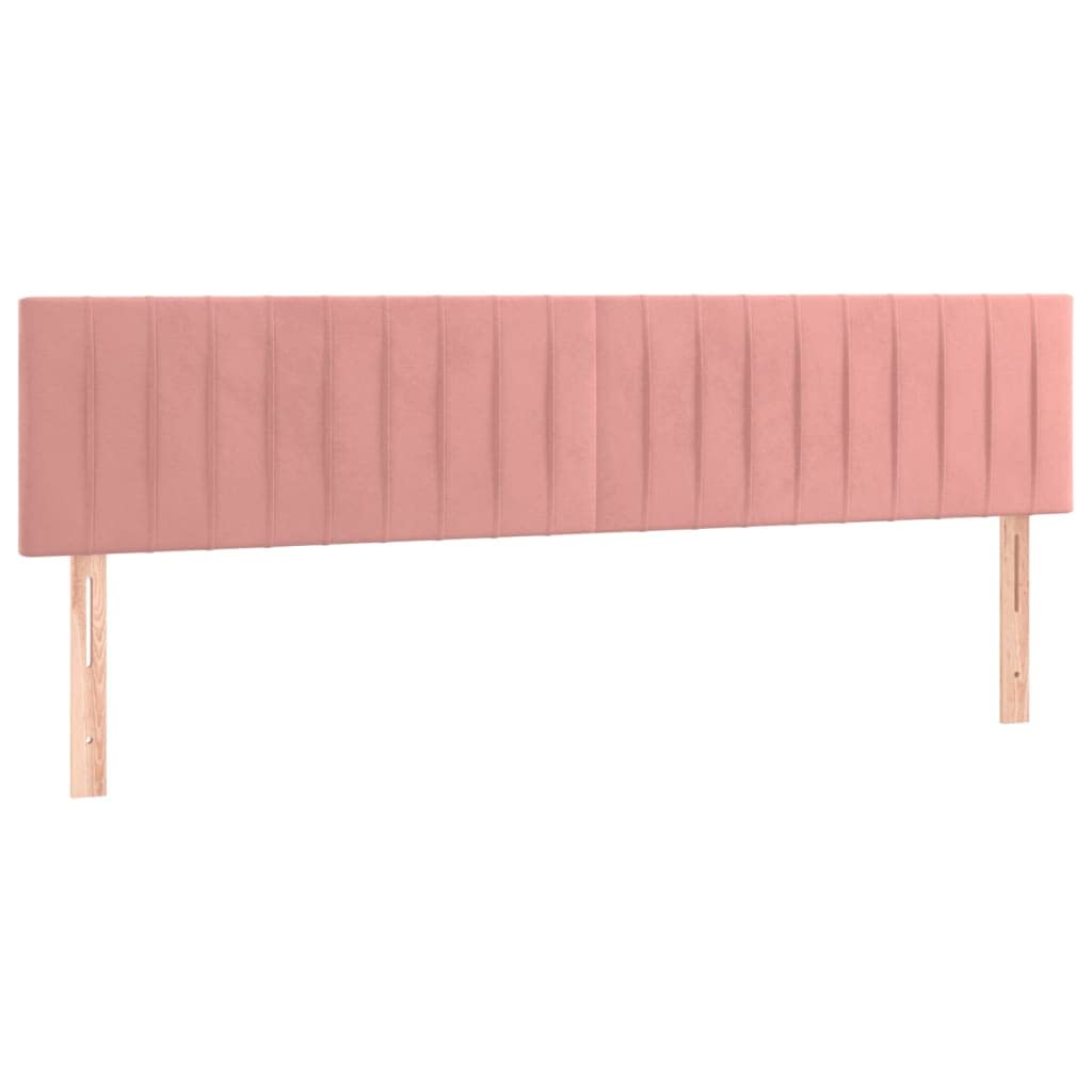 vidaXL Cabeceros Cama Tapizado Antimancha Acolchado Protector Cubierto Elástico Prueba Polvo Dormitorio de Terciopelo Rosa 160x5x78/88 cm