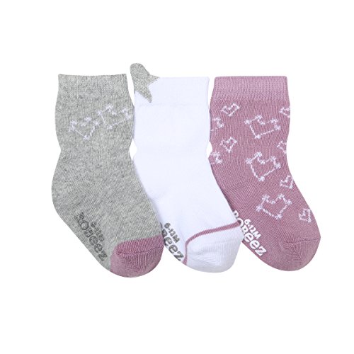 Robeez Baby Girls 3-Pack Socks, dream Among the stars/grey/mauve, 0-6 Months